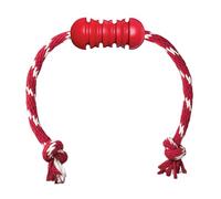 KONG Dental con Cuerda Juguete Masticable para Perros, Talla Pequeña | Juguete Masticable de Caucho con Cuerda, Crestas para Limpiar los Dientes y las Encías, Rellenable con Premios