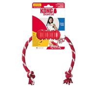 KONG Dental con Cuerda - Limpia los Dientes y Encías de tu Perro - Juguete masticable Rellenable - para Perros Pequeños