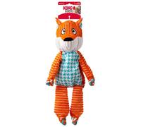 Kong Floppy Knots Juguete de Cuerda y Peluche para Perros sin Relleno, Resistente y chirriante; Ideal para dentición y Juego, tamaño Grande, diseño de Zorro