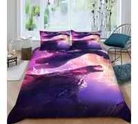 Kong Godzilla Funda Edredon 3 Piezas 3D Impresa Animal Themes Wildlife con Cremallera Y Funda De Almohada King（220x240cm） 100% Microfibra Juego De Cama para