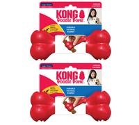 Kong Goodie Bone - Trata a dispensar hueso de goma natural - rojo - para perros grandes (2 paquete)