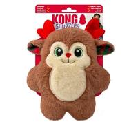 KONG Holiday Snuzzles - Juguete de peluche para perro, personajes de temporada de felpa, chirriador de cuerpo completo, juguete suave para jugar en interiores (reno, mediano)