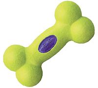 KONG - AirDog Squeaker Bone - Juguete sonoro y saltarín, tejido pelota de tenis - Para Perros Medianos