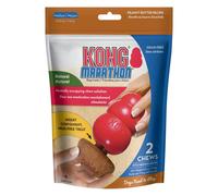 KONG Marathon - Juguete masticable para perros medianos - Sabor a mantequilla de man sin cereales - Paquete de 2