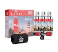 KONG MING CAR Cartuchos de CO2 con Rosca, 16 g/25 g, Cartuchos de CO2 con conexión roscada para Todos los neumáticos de Bicicleta de CO2 (25G-6PCS with CO2 INFLATOR)