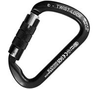 Kong Mosquetón Grande Multiusos de aleación Ligera/Abrazadera Twist Lock, Negro/Brillante/Negro