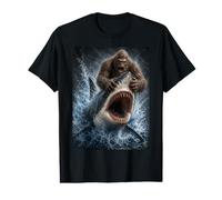 Kong Oh Shark Saltando Fuera del Agua Obra de Arte para los Amantes del océano Camiseta gráfica económica