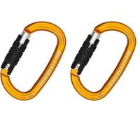 Kong Ovalone Mosquetón de aleación Ligera/Bisel Twist Lock/Gran Apertura, Naranja/Brillante/Negro (Paquete de 2)