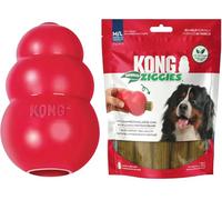 KONG Paquete combinado de juguetes clásicos y golosinas Ziggies mejoradas, juguete masticable duradero para perros, con golosinas Ziggies mejoradas, accesorios para perros para diversión y salud, para