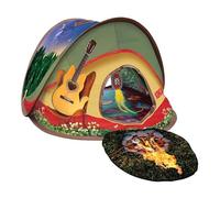 KONG Play Spaces - Tienda de campaña desplegable para gatos, juguetes colgantes y arrugados