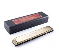 Kong Sheng KS-24P 24 agujeros acorde armónica jugada profesionalmente con buena estanqueidad ABS material de resina adecuado para principiantes, estudiantes y adultos en C harmonica (Golden C)