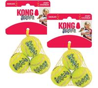 KONG - Squeakair Ball - Pelota de tenis chirriante de alta calidad, suave con los dientes (pequeña (paquete de 6)