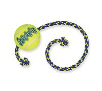 KONG - Squeakair Ball with Rope - Pelotas de Tenis sonoras Que respetan Sus Dientes - para Perros de Raza Mediana