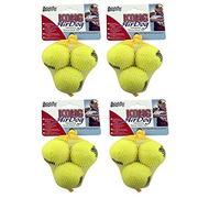 KONG Squeakair - Pelotas de tenis extra pequeñas, paquete de 4 (12 bolas en total)