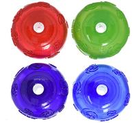 KONG Squeezz Ball - Juego de 4 bolas de colores surtidos, verde, rojo, azul, morado