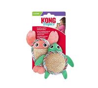 KONG Tropics Pals Sea Creatures - Paquete de 2 - Relleno de hierba gatera y material interior agrietado - Juguete para gatos
