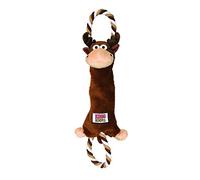 KONG - Tugger Knots Moose - Juguete para Estirar, con Poco Relleno y Aros - para Perros de Raza Mediana/Grande
