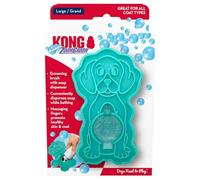 KONG ZoomGroom Bubbles - Cepillo dispensador de jabón, masaje y gooming para perros, elimina caída del cabello, compatible con todos los tipos de pelaje