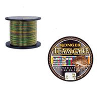 Konger Team Carp Camou Rainbow - Sedal de pesca (600 m, monofilamento, 0,28 mm, 10,00 kg)