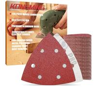 KONGMING 120 Piezas Lijas para Lijadora Grano 80 Hojas de Lija 6 Agujeros para Lijadora de Detalle Mouse
