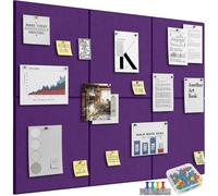 Kongming 6 piezas Corcho Pared autoadhesivo con 40 Bichos, 9 mm de grosor Tablero de Corcho para Fotos, 30 * 30cm Paneles decorativos para Pared Hogar Oficinas Escuela (morado)