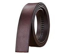 KONGNY Cinturón de Cuero Hombres Cinturón Automático de Hebilla sin Hebilla Cinturón de Cuero Genuino para Hombres sin Hebilla3.5cm, Castaño, 110cm