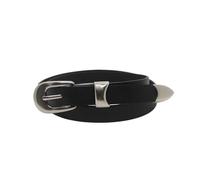 KONGNY Cinturón De Mujer Vintage Cinturón De Mujer Con Hebilla De Aleación De Plata Simple, Negro