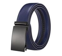 KONGNY Cinturones Con Hebilla Automática Para Hombre De 3,5Cm Cinturones De Cuero Genuino Para Hombre, Azul