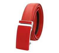KONGNY Cinturones De Cuero De 3,5Cm Para Hombre Cinturones Con Hebilla Automática Para Hombre, Rojo