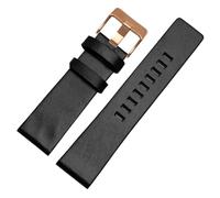 KONGNY Correa De Reloj De Cuero Genuino 22Mm 24Mm 26Mm 28Mm 30Mm, Un oro de rosa negra, 24mm