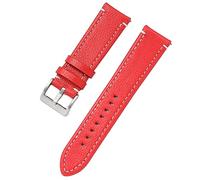 KONGNY Correas de Reloj 18-24mm Correa de Cuero Correa de Cuero Suave y Cómoda, Rosa roja, 18mm