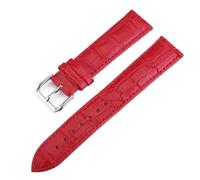 KONGNY Reloj Pulsera Cinturón Mujer Correas De Reloj Correa De Cuero Genuino Correa De Reloj 10-24Mm, Rojo, 17mm