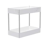 Kongou Organizador Bajo Fregadero, 2 Niveles Organización De La Despensa De La Cocina, Organizador Bajo Lavabo, Estante Organizador Multifuncional para Cocina Baño (32x14x30cm)