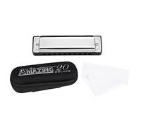 KONGSHENG AM20D Armónica de blues de bronce fosforado D mayor 10 agujeros 20 tonos Instrumento de grado profesional para principiantes Adultos Niños Amantes de la música Negro (White)