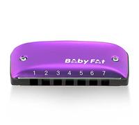 KONGSHNEG BabyFat - Juego de mini armónica azul de 7 agujeros, armónica diatónica con cordones gratis, regalos para niños y principiantes, instrumento musical fácil de tocar (tecla BB)