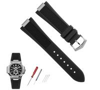 kongsou Correa de reloj de caucho flúor para Patek Philippe Nautilus Series 5711/5712/5980, pulsera resistente al agua(B Black silver)