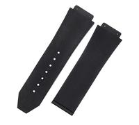 kongsou Correa de reloj de goma para HUBLOT Big Bang Classic Fusion Universe Series hombres mujeres pulsera de carretera de rayas verticales 26mm * 19mm(Preto)