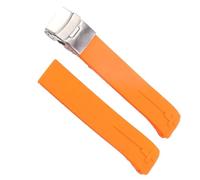 kongsou Correa de reloj deportiva de silicona para Tissot Touch T013 T047 t-sport T013420A T047420A T33 correa de reloj impermeable(Orange silver1,21mm)