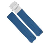 kongsou Correa de reloj deportiva de silicona para Tissot Touch T013 T047 t-sport T013420A T047420A T33 correa de reloj impermeable(Blue silver1,21mm)