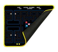 Konix Pac-Man Alfombrilla de ratón Gaming 32 x 27 cm - Superficie de Silicona 3D Ultrafina - Base Antideslizante de Caucho - Negro y Amarillo