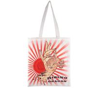 Konix Alchemy Bolsa Tote Bag con asas largas - 38 x 42 cm - 100% poliéster - Diseño dragón - Blanco