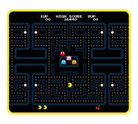 Konix Pac-Man Alfombrilla de ratón Gaming 32 x 27 cm - Superficie de Silicona 3D Ultrafina - Base Antideslizante de Caucho - Negro y Amarillo