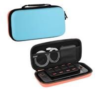 Konix Bolsa de Transporte y protección Carry Bag para Nintendo Switch 2 - Bolsillo de Malla para Accesorios - 8 Compartimentos para Juegos - Azul Claro y Rojo Claro