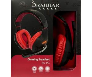 Konix - Drakkar 61881187304 auricular y casco Auriculares Alámbrico Diadema Juego Negro, Rojo