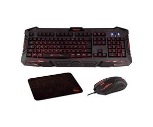 Konix Drakkar Pack de Accesorios Gaming para PC - Teclado inalámbrico Utgard AZERTY - Ratón con Cable Shaman - Alfombrilla de ratón vikinga