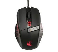 Konix Drakkar Ratón Gaming con Cable Runemaster EVO para PC - Retroiluminación LED - Conexión USB - Cable de 1,8 m - Negro y Rojo