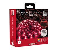 Konix Drakkar Tira luminosa LED Aurora de 5 m para escritorio de PC de gaming, revestimiento autoadhesivo, 16 colores, conexión a la toma de corriente