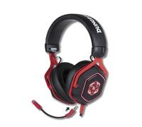 Konix Dungeons & Dragons Auriculares Gaming con Cable D20 para PC - Altavoces de 50 mm - Micrófono - Cable USB de 2 m - Retroiluminación - Negro y Rojo