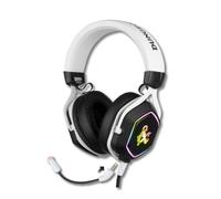 Konix Dungeons & Dragons Cascos de Gaming universales con Cable Rainbow 7.1, Altavoces de 50 mm, micrófono, Cable de 2 m, Blanco y Negro