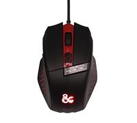 Konix Dungeons & Dragons Ratón Gaming con Cable para PC - 6 Botones - Cable de 1,8 m - Conexión USB - Negro y Rojo